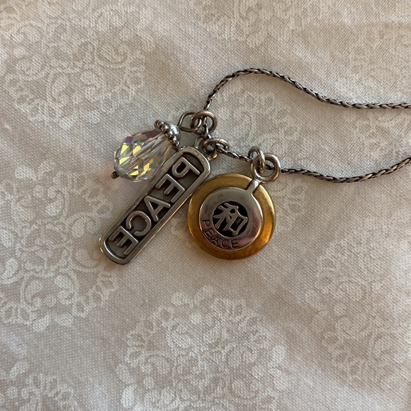 Brighton gold & silver Chinese PEACE charm necklace - Picture 3 of 6